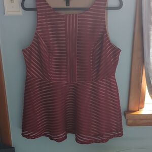 Torrid Red and Cream Striped Top